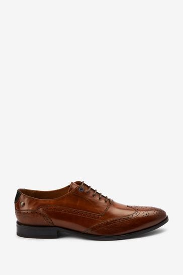 Buy Leather Wing Cap Brogues from Next USA