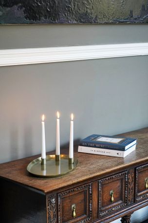 Buy Ivyline Champagne Gold Oval Centrepiece with Magnetic Candle Holders  from the Laura Ashley online shop
