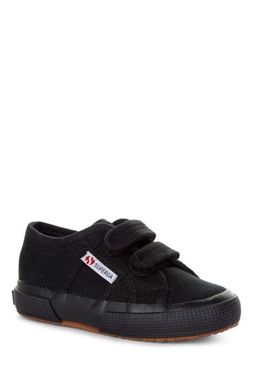 Buy Superga Kids Black Velcro Classic Trainers from Next Luxembourg