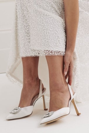 Buy Forever Comfort® Wedding Jewel Slingback Heeled Bridal Shoes from ...