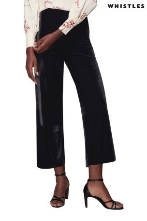 Buy Whistles Harlow Black Velvet Wide 