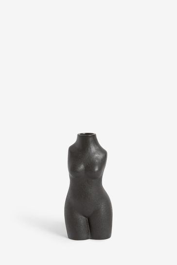 Black Silhouette Small Ceramic Vase