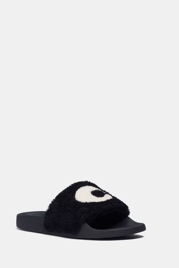 Buy Coach Ulla Black Shearling Slides from Next Luxembourg