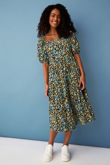 Buy F☀F Green Floral Dress from the ...