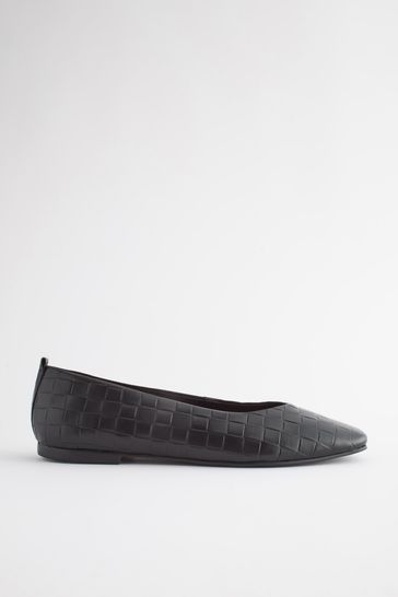 Leather high online cut ballerina pumps