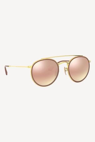 ray ban double bridge gold