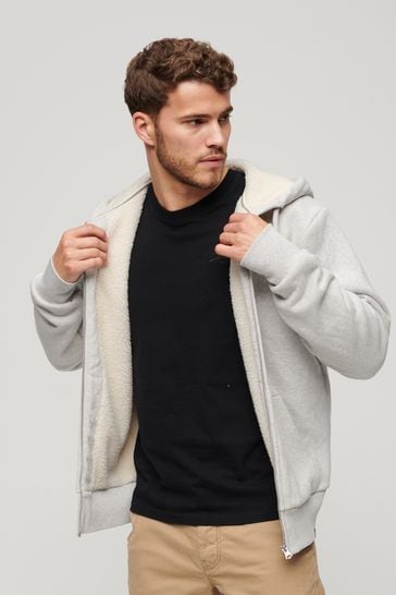 essential borg lined zip hoodie