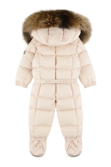 Baby Girls Pale Down Padded New Jean Snowsuit in Pink