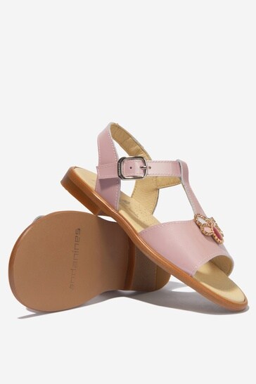 Girls Patent Leather Sandals in Pink