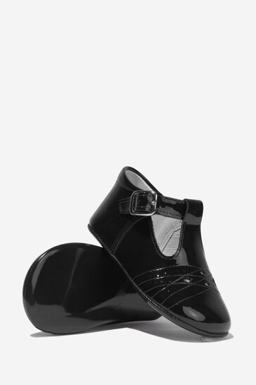 Baby Unisex Patent Leather Shoes in Black