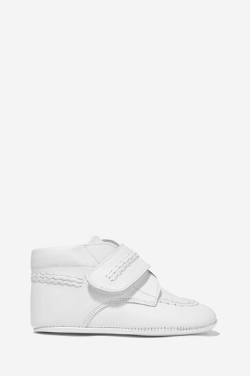 Baby Leather Booties in White
