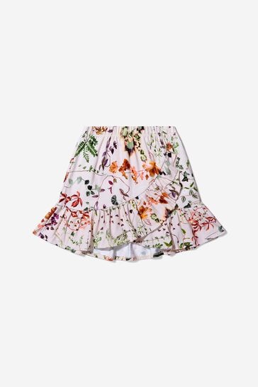 Girls Organic Cotton Herbarium Skirt in Multicoloured