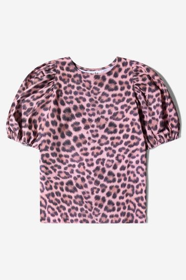 Girls Organic Cotton Rose Jaguar T-Shirt in Multicoloured