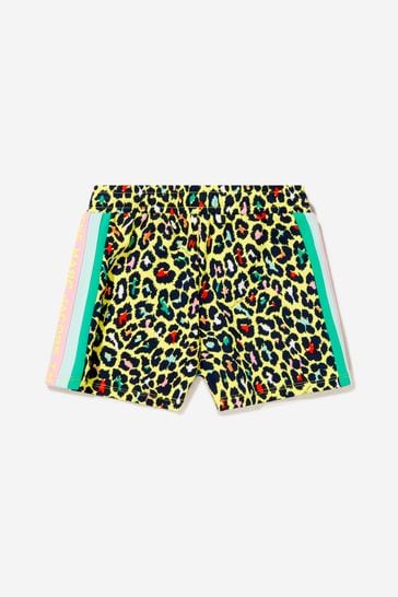 Girls Milano Cheetah Shorts in Yellow