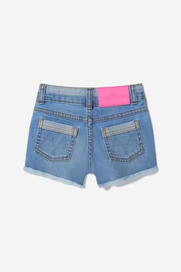 Girls Cotton Denim Shorts in Blue
