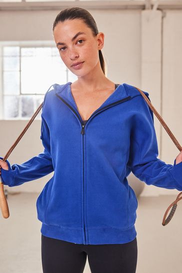 Black longline sales zip through hoodie