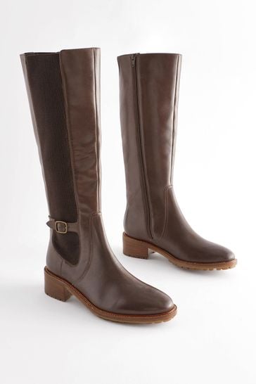 Buy Brown Forever Comfort® Lace Up Knee High Boots from Next