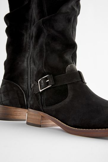 Black Forever Comfort Slouch Knee High Boots