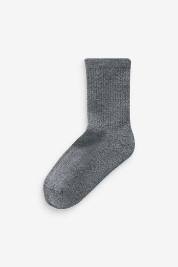 Grey Ribbed Boot Socks 5 Pack
