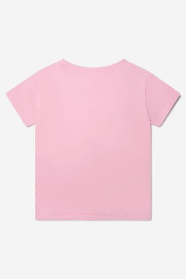 걸스 핑크 코튼 아이스크림 프린트 티셔츠