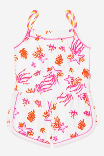 Girls Multicoloured Cotton Terry Towelling Starfish Playsuit