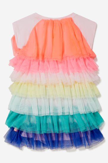 Girls Multicoloured Tulle Ruffle Dress