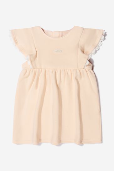 Baby Girls Pink Cotton Fleece Dress