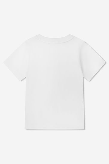 Boys Organic Cotton Logo T-Shirt in White