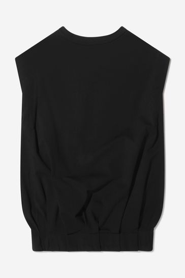 Girls Organic Cotton Jersey Dress in Black