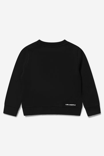Boys Organic Cotton Logo Sweatshirt in Black
