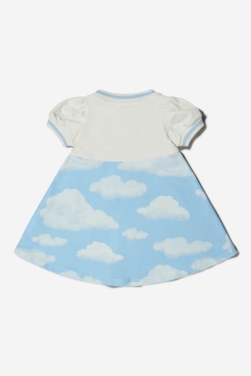 Girls Cotton Tweety In The Clouds Dress in Ivory