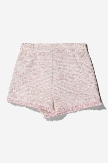 Girls Bouclé Shorts in Pink