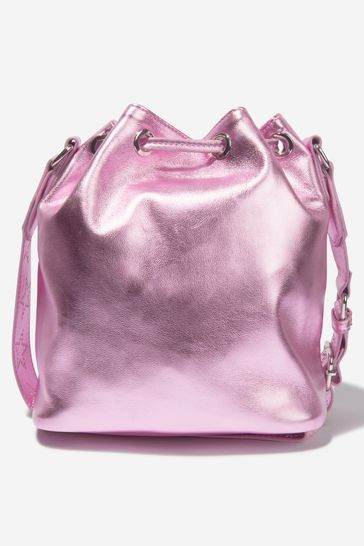 Girls Faux Leather Star Shoulder Bag in Pink