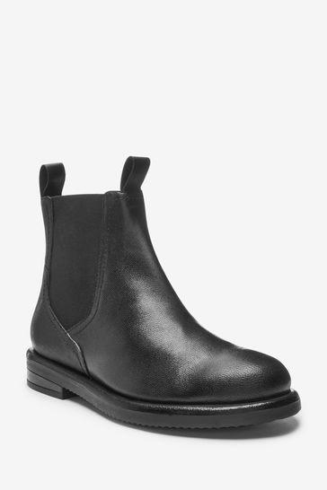 Black Extra Wide Fit Forever Comfort® Leather Chelsea Boots