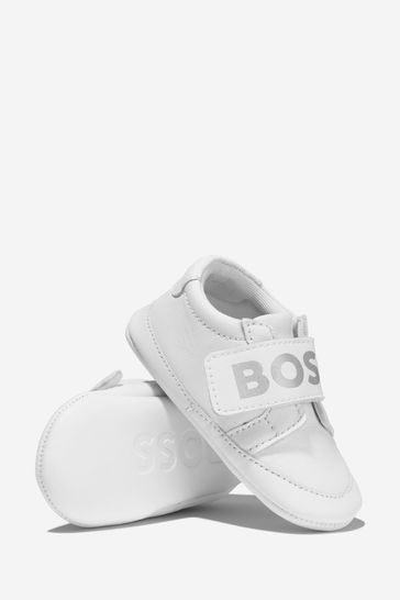 Baby Unisex Leather Logo Pre-Walkers Trainers