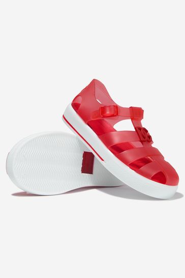 Unisex Logo Jelly Sandals in Red