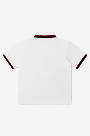 D&G Boys Cotton Logo Polo White Shirt