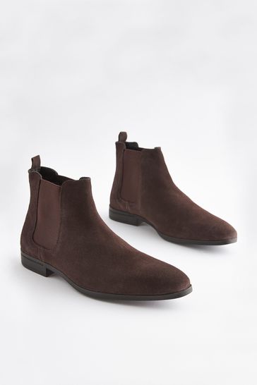 Brown Suede Chelsea Boots