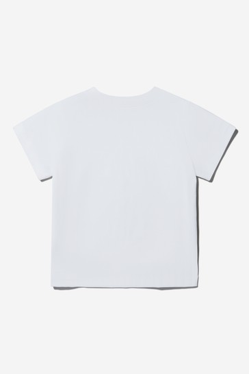 Baby Girls Cotton Logo T-Shirt in White