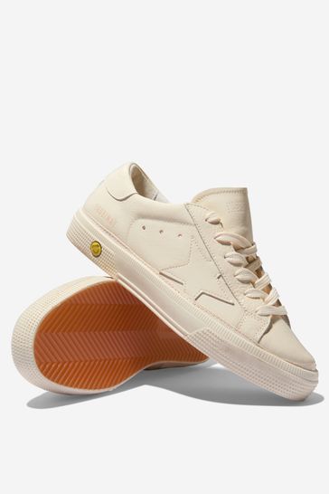 Kids Leather Naplack May Trainers in Cream