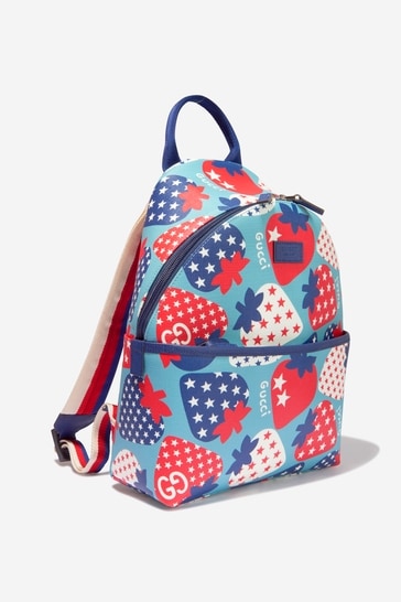 Kids Supreme Canvas Strawberries Star Backpack in Blue
