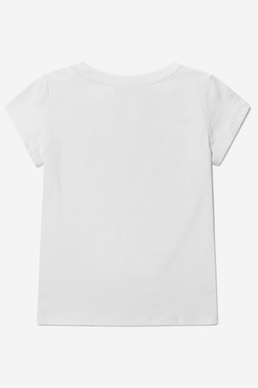 Girls Cotton Milano Logo T-Shirt in White