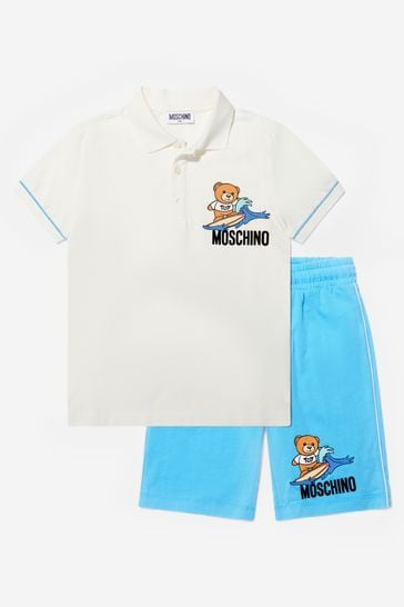 Smooth auditorium Interest Moschino Kids Boys Cotton Polo Shirt And Shorts Set in Blue | Childsplay  Clothing Israel