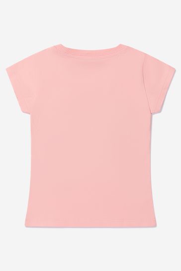 Girls Cotton Toy Candies Logo T-Shirt in Pink