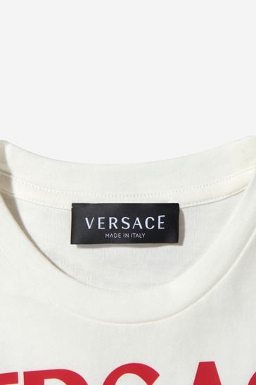 Hold liner Portrayal Versace Boys Cotton Jersey Alligator Print T-Shirt in White | Childsplay  Clothing Taiwan