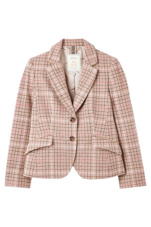 **REDUCED** Joules Aster Tweed Jacket Pink Check 
