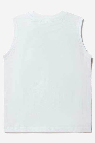 Boys Cotton Jersey Tank Top in White