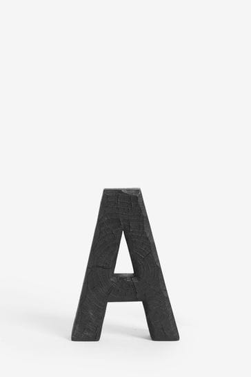 Small Black Bronx Wood Effect Alphabet Ornament