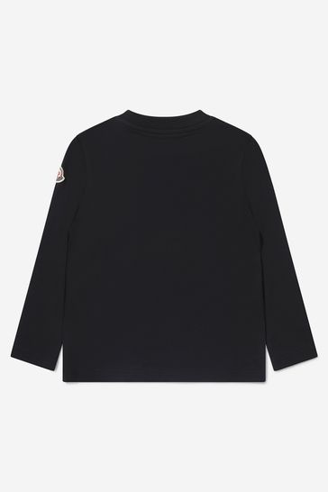 Boys Long Sleeve Logo T-Shirt in Black