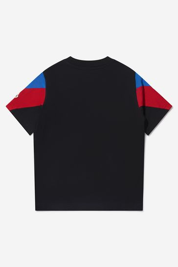 Boys Short Sleeve Branded T-Shirt in Black